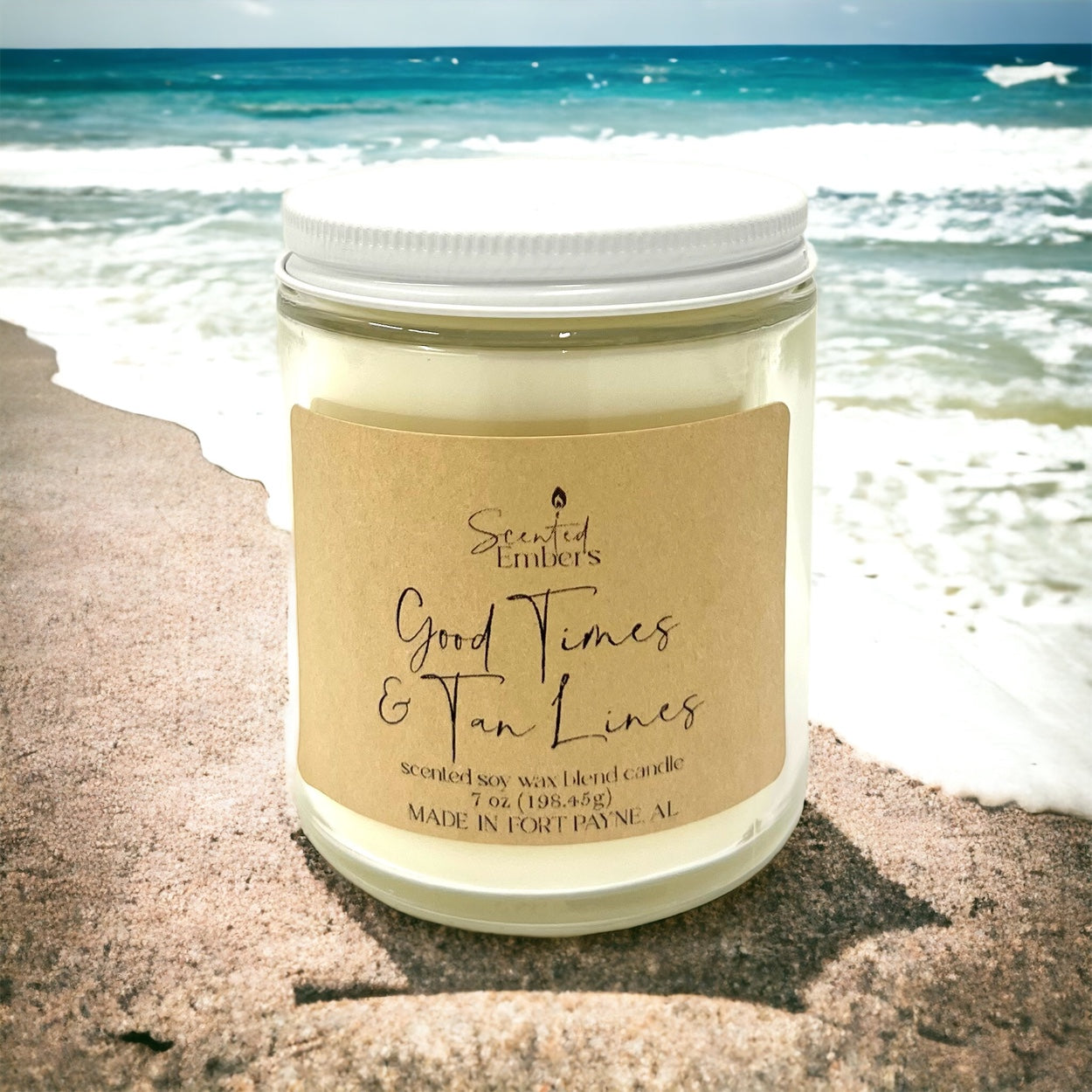  Candle Sand (2 Wicks Included), Beach (Natural) : Home